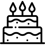 Icon of a birthday cake